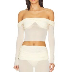 Natalie Rolt Charlotte Crop Top in Vanilla
